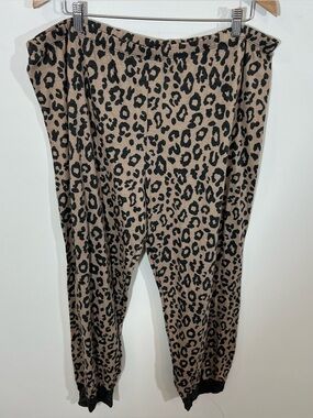 NWOT Sweet Lovely By Jen Leopard Print Joggers | Size 3XL